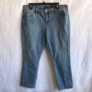 Laurie Felt LA straight leg light wash classic boyfriend jeans, size 14P